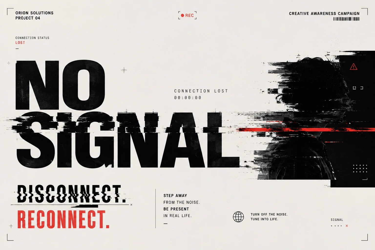 NO SIGNAL concept — expressive design for a digital world